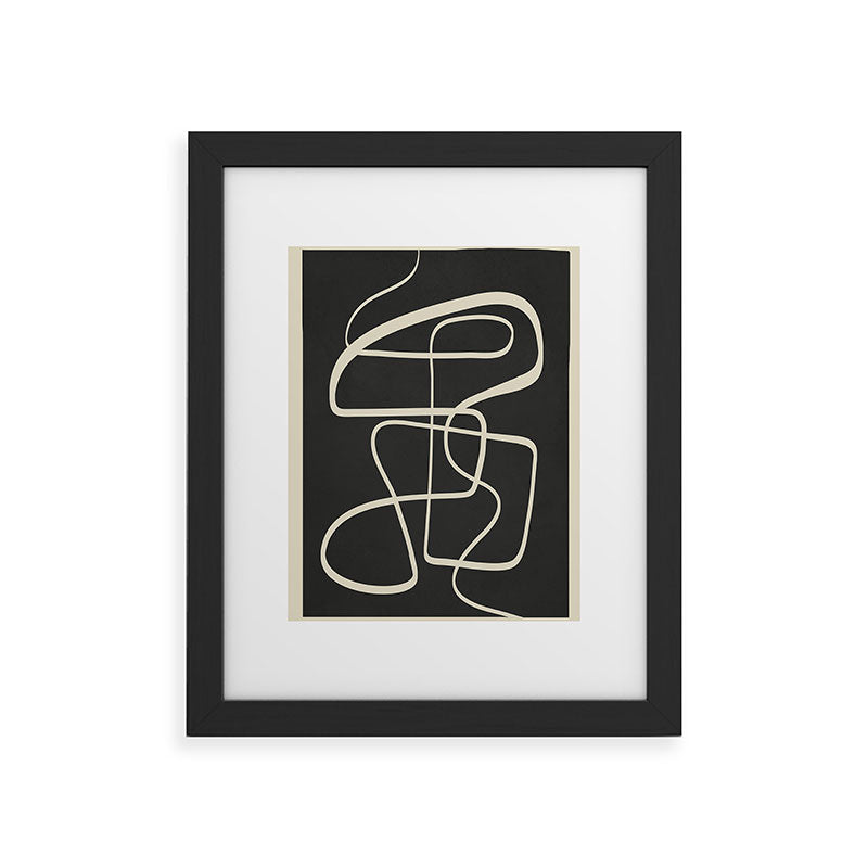 Modern Abstract Lines - Noir Framed Art Print Gallery Image 33