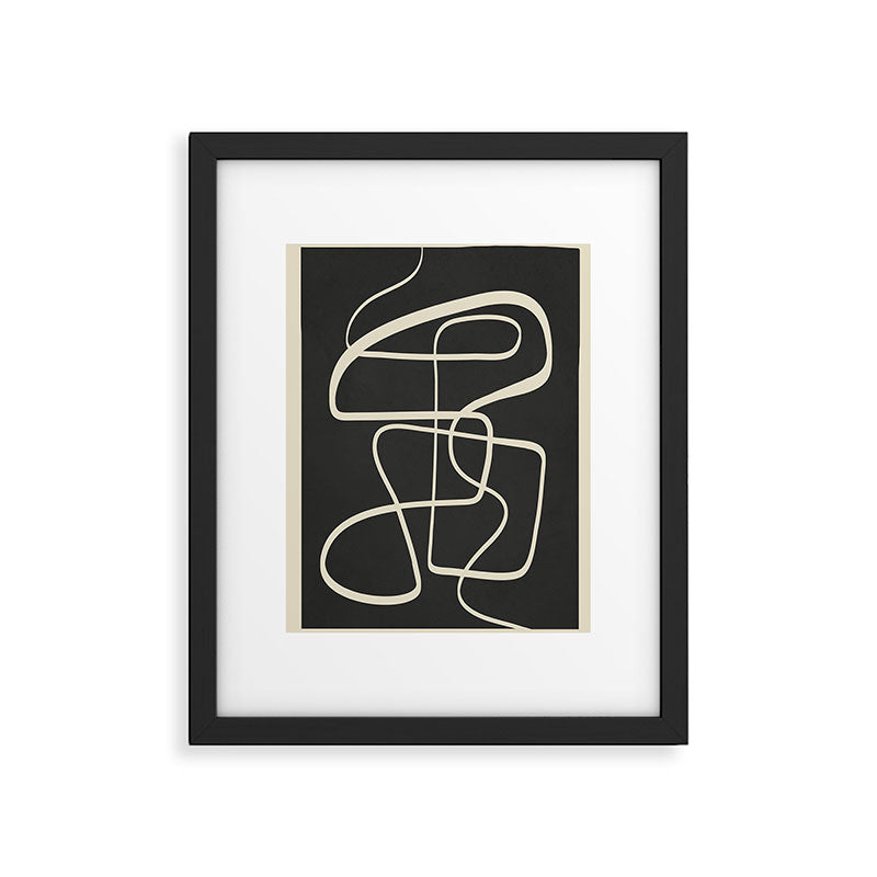 Modern Abstract Lines - Noir Framed Art Print Gallery Image 5