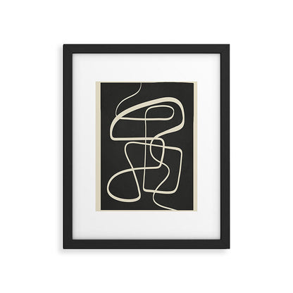Modern Abstract Lines - Noir Framed Art Print Gallery Image 5