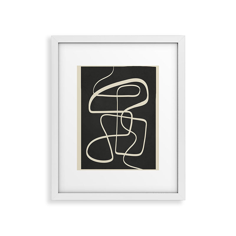 Modern Abstract Lines - Noir Framed Art Print Gallery Image 22