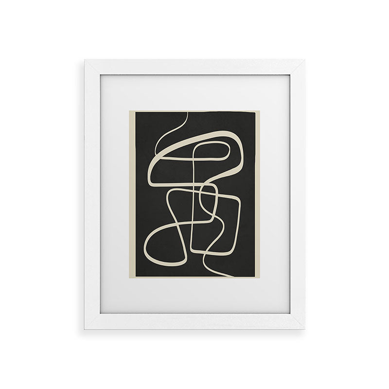 Modern Abstract Lines - Noir Framed Art Print Gallery Image 55