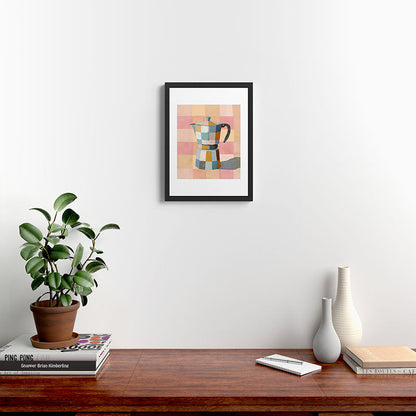 Patchwork Moka Pot Framed Art Print Gallery Image 3