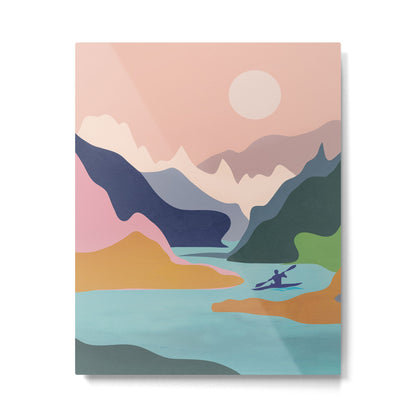 River Canyon Kayaking Metal Print Gallery Image 3
