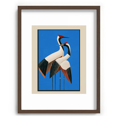 Stillness in Motion - Abstract Cranes in Blue Framed Art Print Gallery Image 66