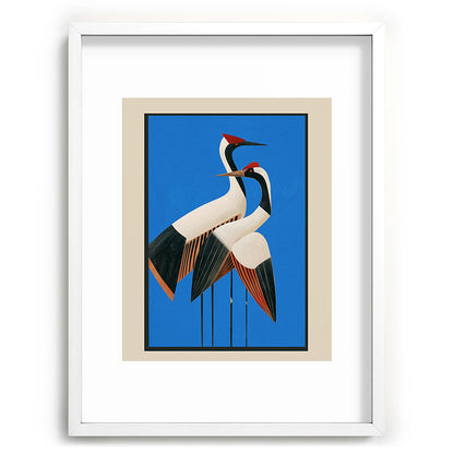 Stillness in Motion - Abstract Cranes in Blue Framed Art Print Gallery Image 78