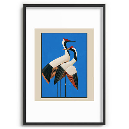 Stillness in Motion - Abstract Cranes in Blue Framed Art Print Gallery Image 62