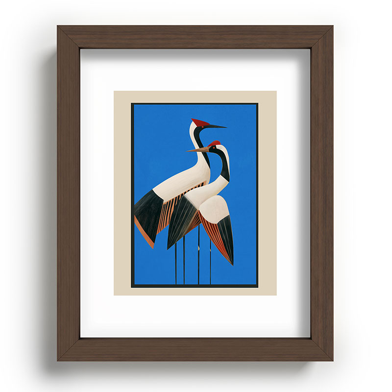Stillness in Motion - Abstract Cranes in Blue Framed Art Print Gallery Image 63
