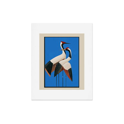Stillness in Motion - Abstract Cranes in Blue Art Print Gallery Image 4