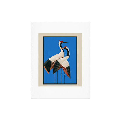 Stillness in Motion - Abstract Cranes in Blue Art Print Gallery Image 6