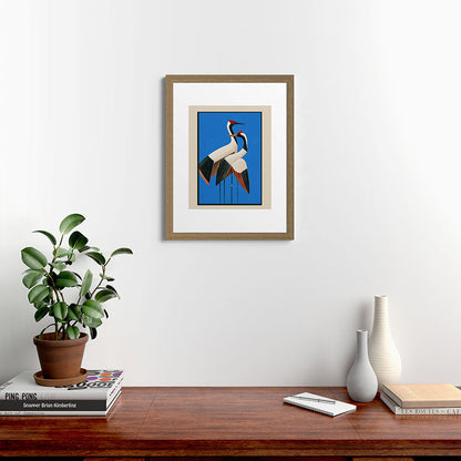 Stillness in Motion - Abstract Cranes in Blue Framed Art Print Gallery Image 40