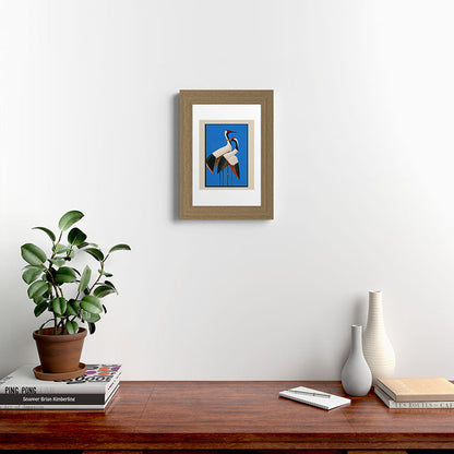 Stillness in Motion - Abstract Cranes in Blue Framed Art Print Gallery Image 38