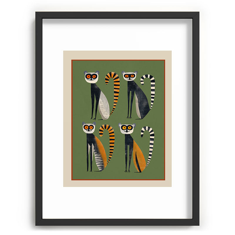 Striped Lemurs Framed Art Print Gallery Image 61