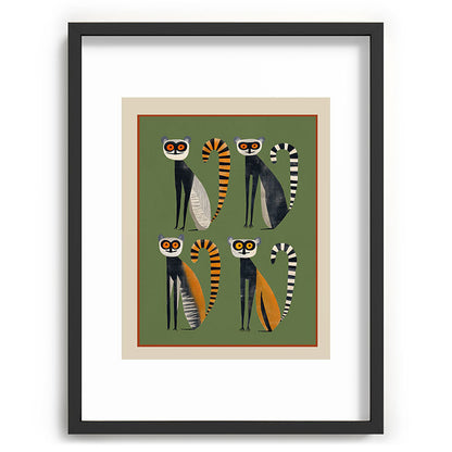 Striped Lemurs Framed Art Print Gallery Image 61