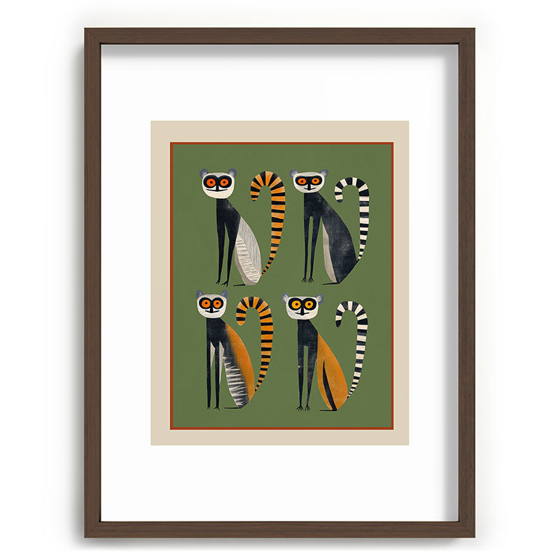 Striped Lemurs Framed Art Print Gallery Image 67