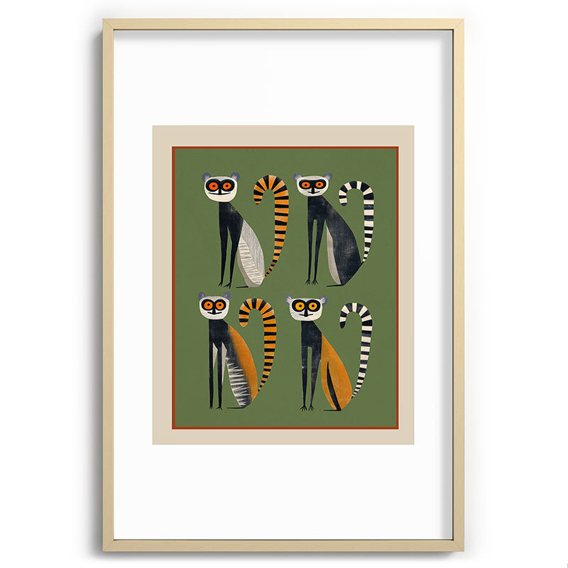 Striped Lemurs Framed Art Print Gallery Image 74