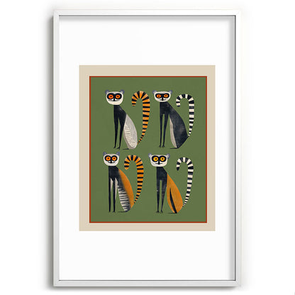 Striped Lemurs Framed Art Print Gallery Image 80