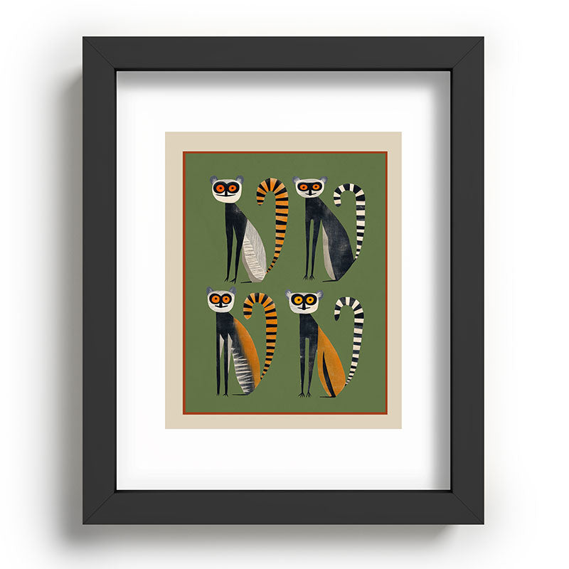 Striped Lemurs Framed Art Print Gallery Image 57