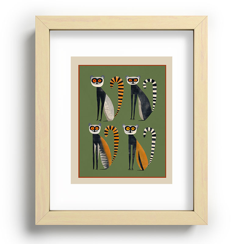 Striped Lemurs Framed Art Print Gallery Image 69