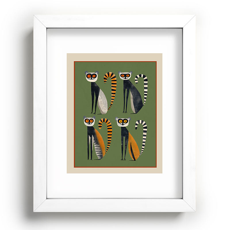Striped Lemurs Framed Art Print Gallery Image 75