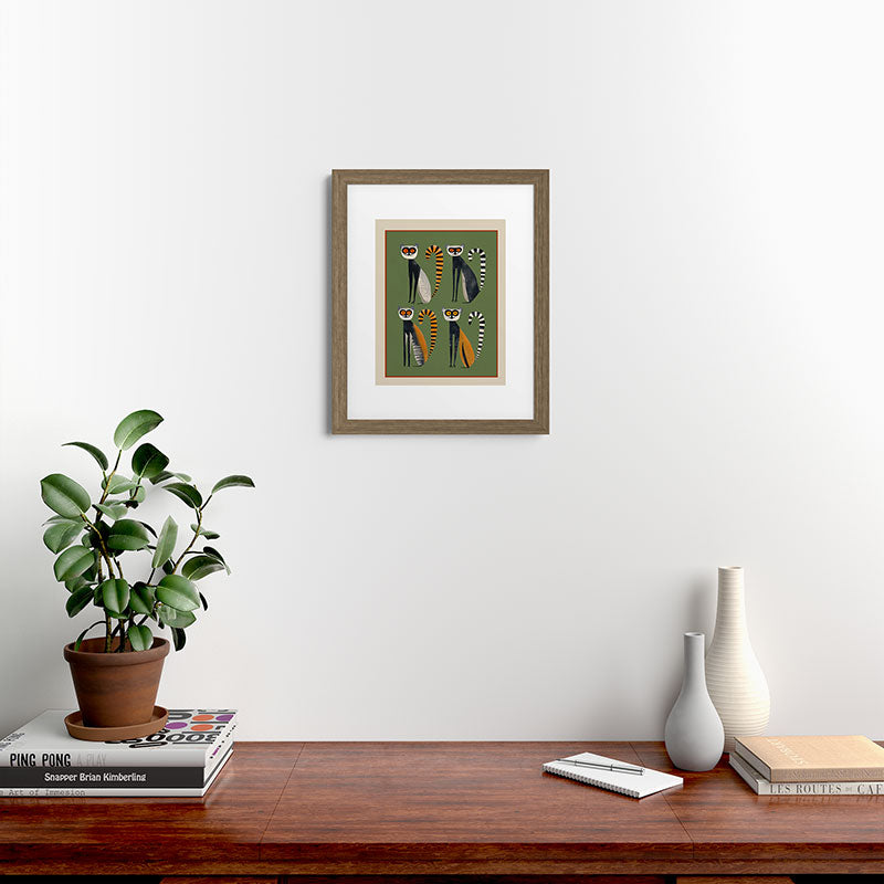 Striped Lemurs Framed Art Print Gallery Image 39