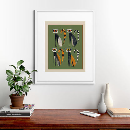 Striped Lemurs Framed Art Print Gallery Image 56