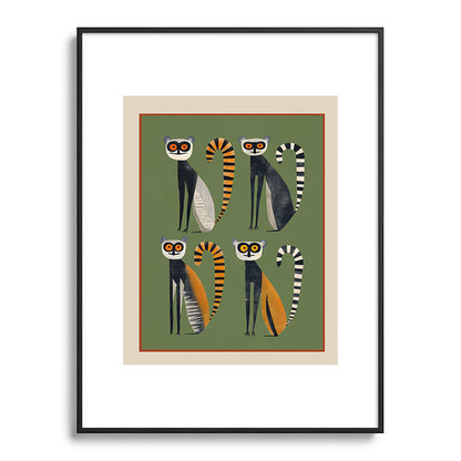 Striped Lemurs Framed Art Print Gallery Image 84