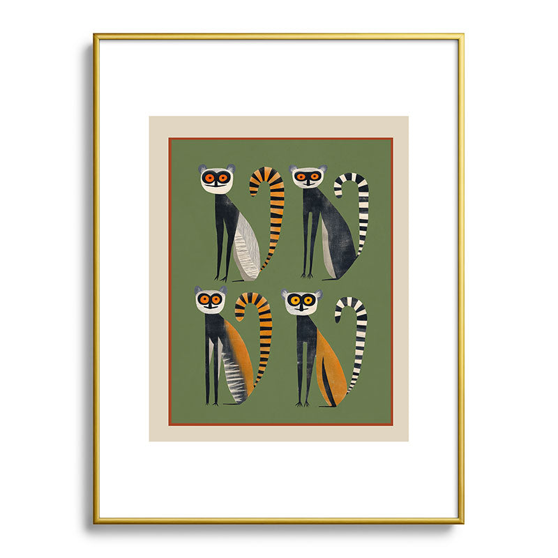 Striped Lemurs Framed Art Print Gallery Image 91