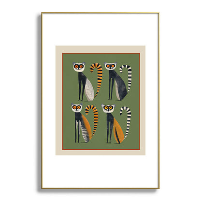 Striped Lemurs Framed Art Print Gallery Image 93
