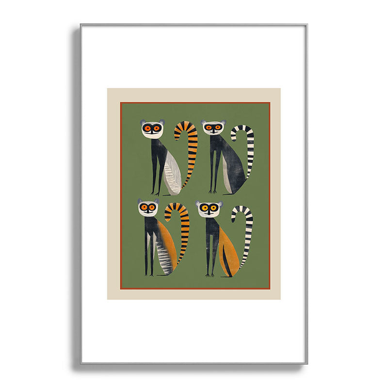 Striped Lemurs Framed Art Print Gallery Image 101