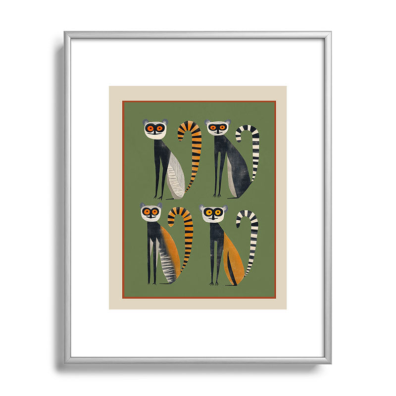 Striped Lemurs Framed Art Print Gallery Image 95