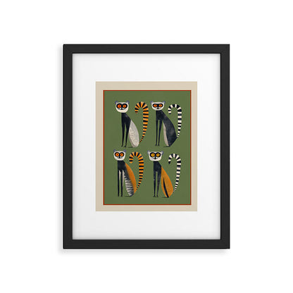 Striped Lemurs Framed Art Print Gallery Image 1