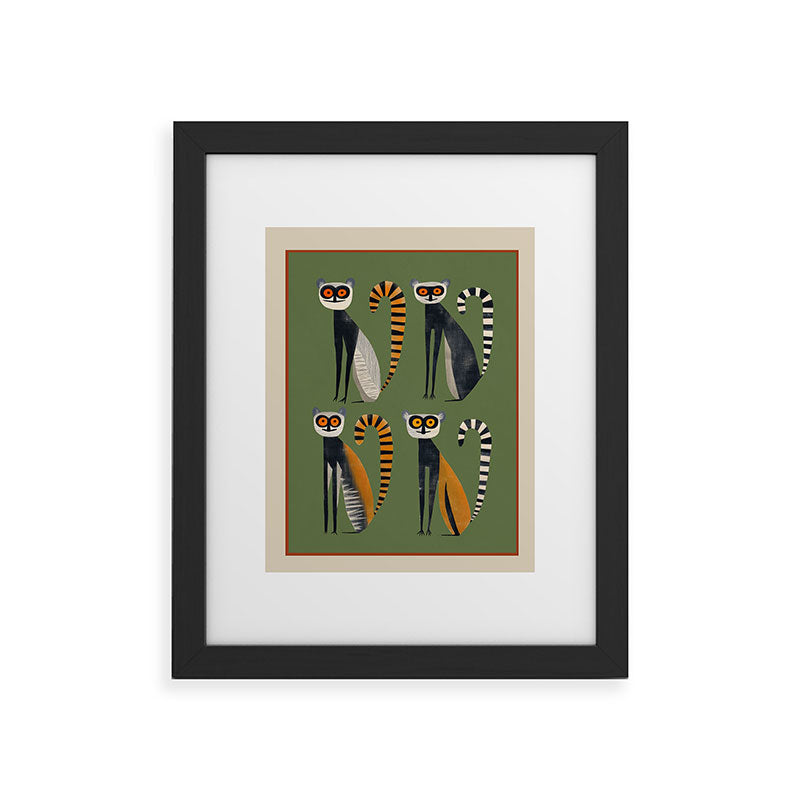 Striped Lemurs Framed Art Print Gallery Image 30