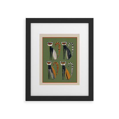 Striped Lemurs Framed Art Print Gallery Image 30