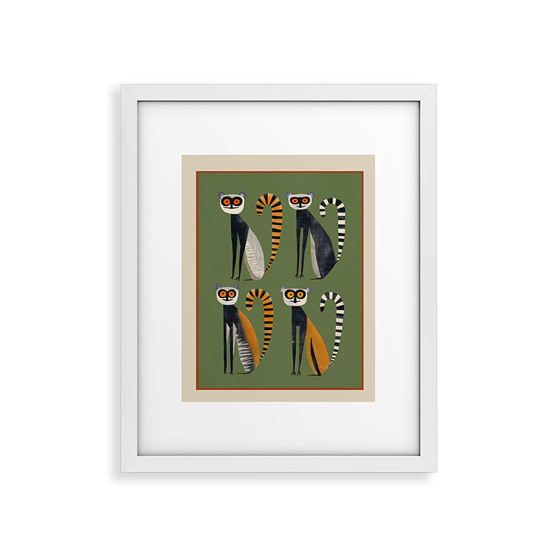 Striped Lemurs Framed Art Print Gallery Image 23