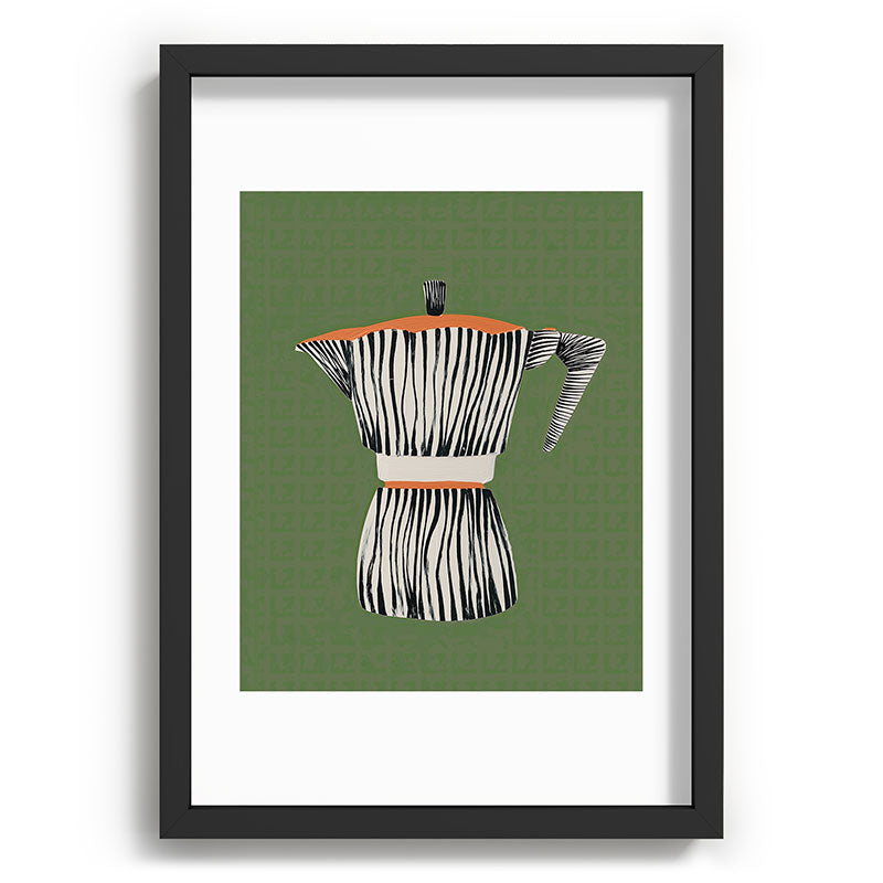 Zebra Moka in Olive Framed Art Print Gallery Image 59