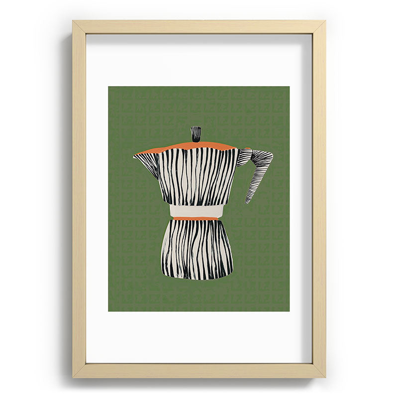 Zebra Moka in Olive Framed Art Print Gallery Image 71