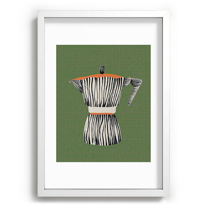 Zebra Moka in Olive Framed Art Print Gallery Image 77