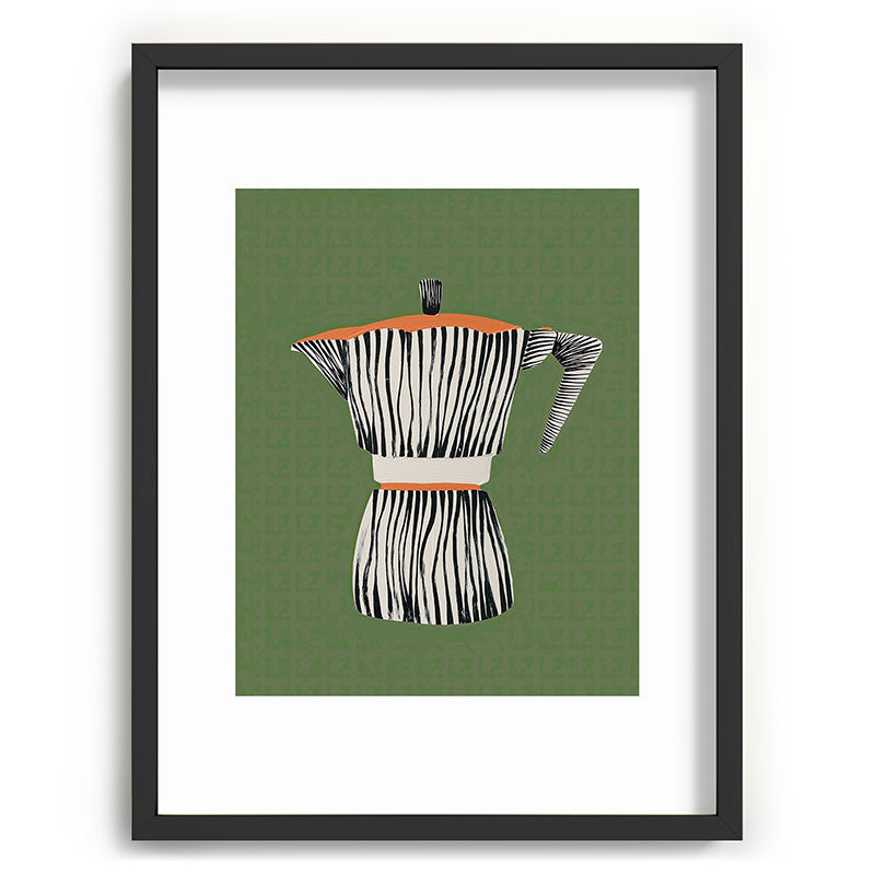 Zebra Moka in Olive Framed Art Print Gallery Image 61