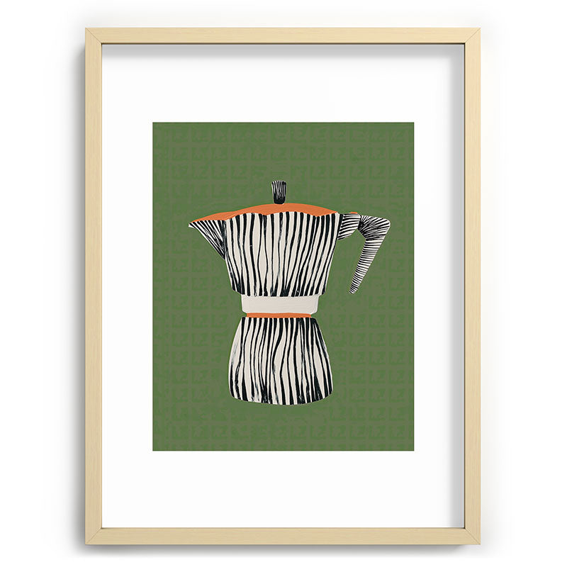 Zebra Moka in Olive Framed Art Print Gallery Image 73