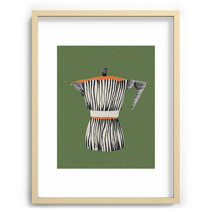 Zebra Moka in Olive Framed Art Print Gallery Image 73