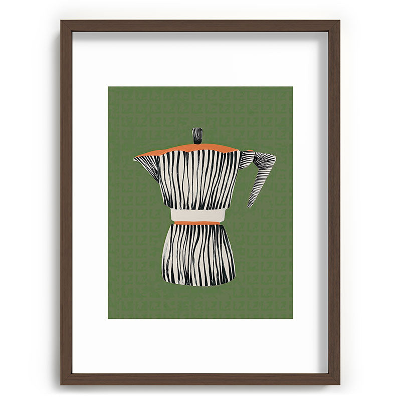 Zebra Moka in Olive Framed Art Print Gallery Image 67