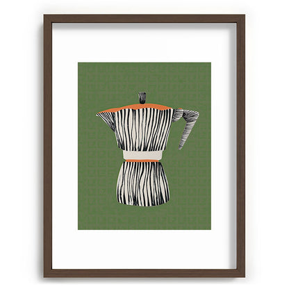 Zebra Moka in Olive Framed Art Print Gallery Image 67