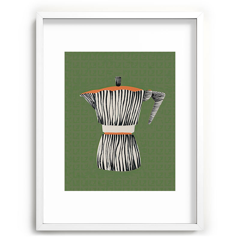 Zebra Moka in Olive Framed Art Print Gallery Image 78