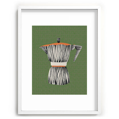 Zebra Moka in Olive Framed Art Print Gallery Image 79