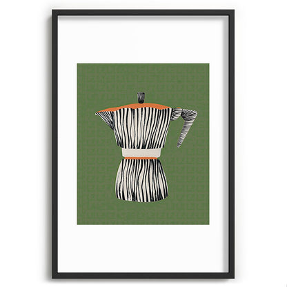 Zebra Moka in Olive Framed Art Print Gallery Image 62