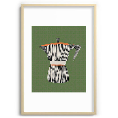 Zebra Moka in Olive Framed Art Print Gallery Image 74