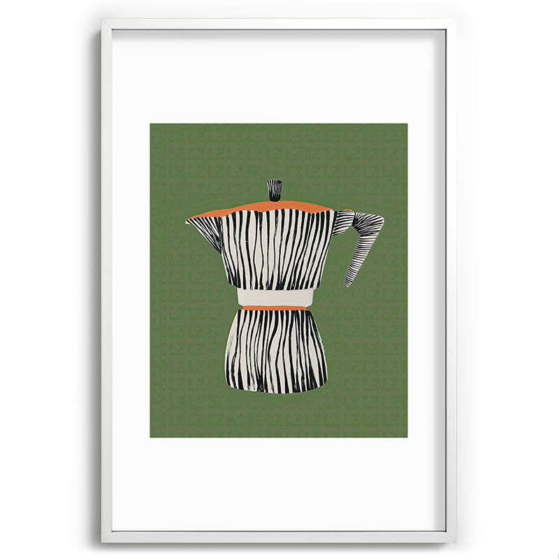 Zebra Moka in Olive Framed Art Print Gallery Image 80