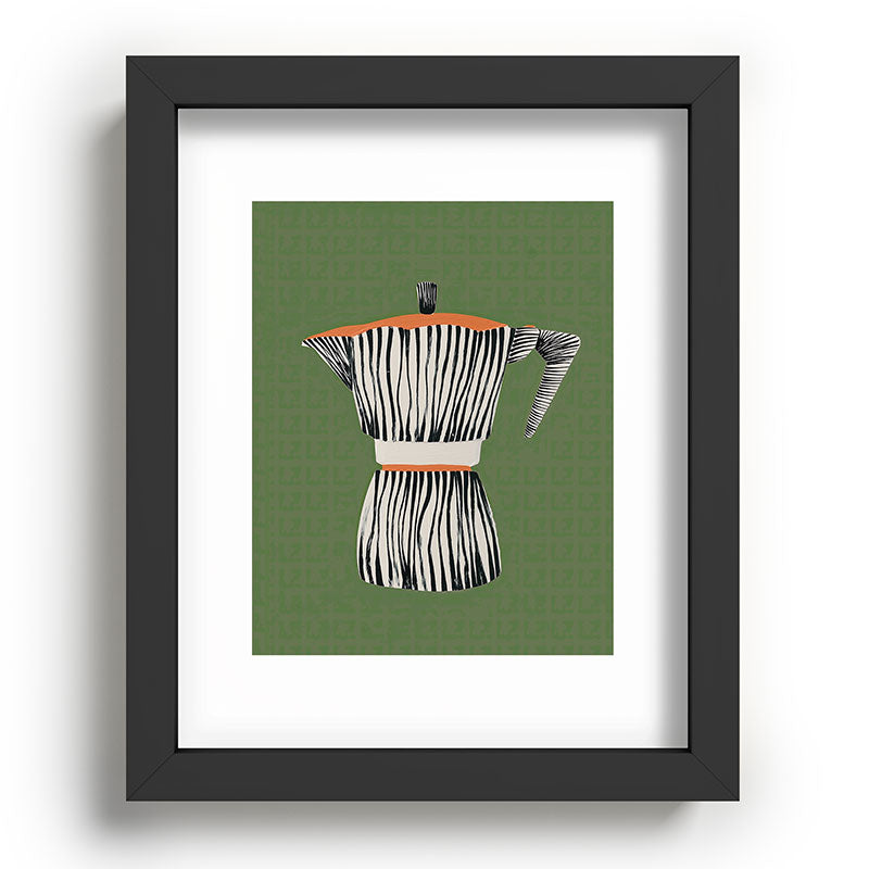 Zebra Moka in Olive Framed Art Print Gallery Image 57
