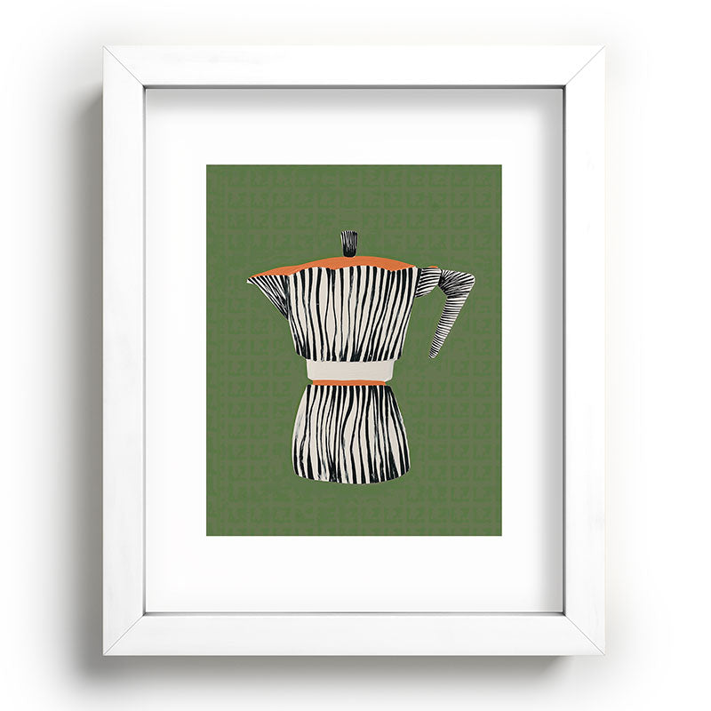 Zebra Moka in Olive Framed Art Print Gallery Image 75