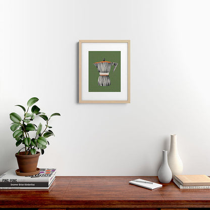 Zebra Moka in Olive Framed Art Print Gallery Image 18